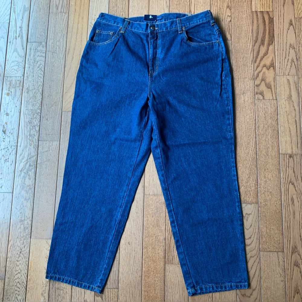NEW | Bill Blass Women’s Blue Denim Jeans Easy Fit 18W 100% Cotton Elastic Waist